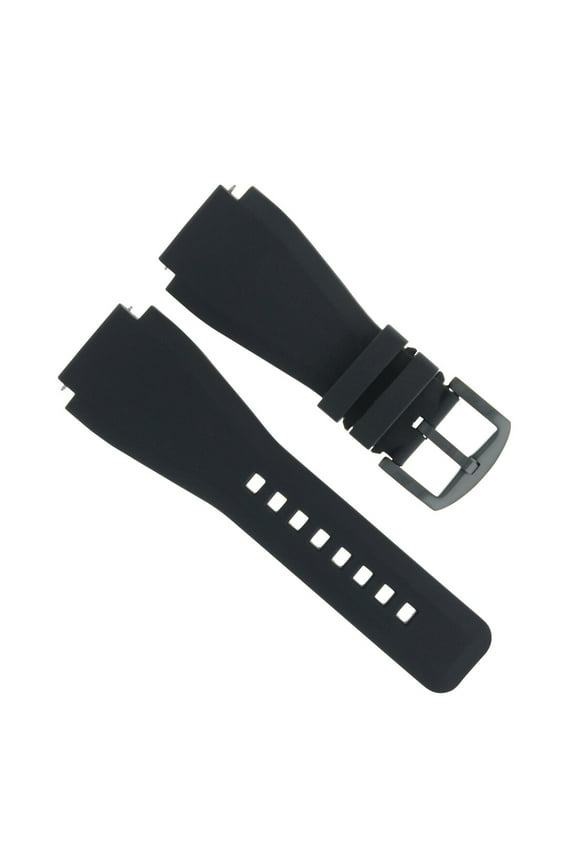 24MM SILICONE RUBBER STRAP BAND FOR BELL ROSS BR-01-BR-03 WATCH BLACK BRUSH