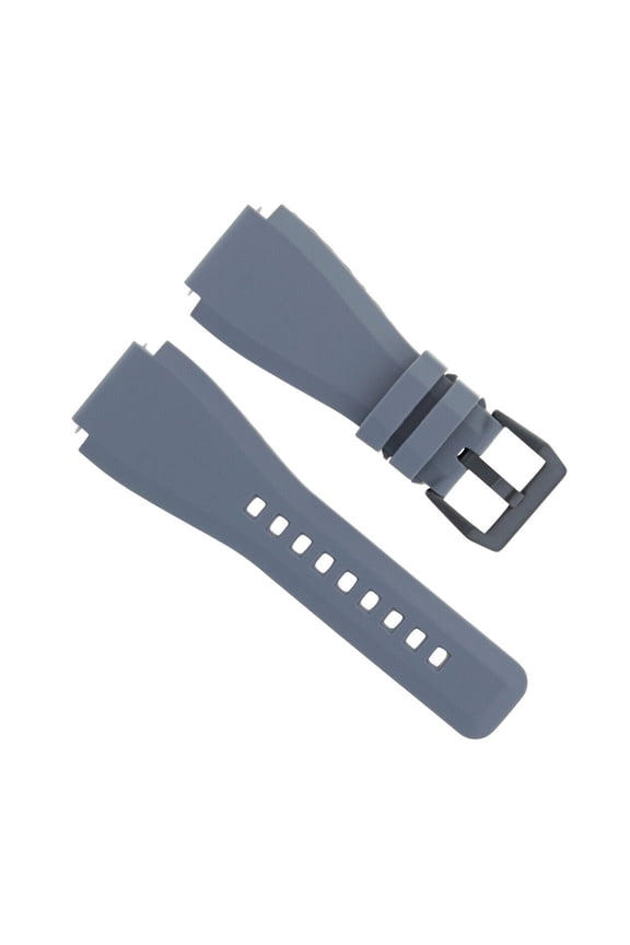 24MM SILICONE RUBBER WATCH BAND STRAP FOR BELL ROSS BR-01-BR-03 WATCH GREY BLACK