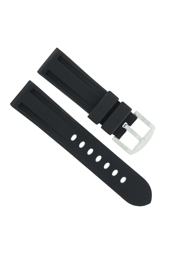 24MM WATCH BAND RUBBER SILICONE STRAP FOR TUDOR FASTRIDER BLACK SHEILD BLACK