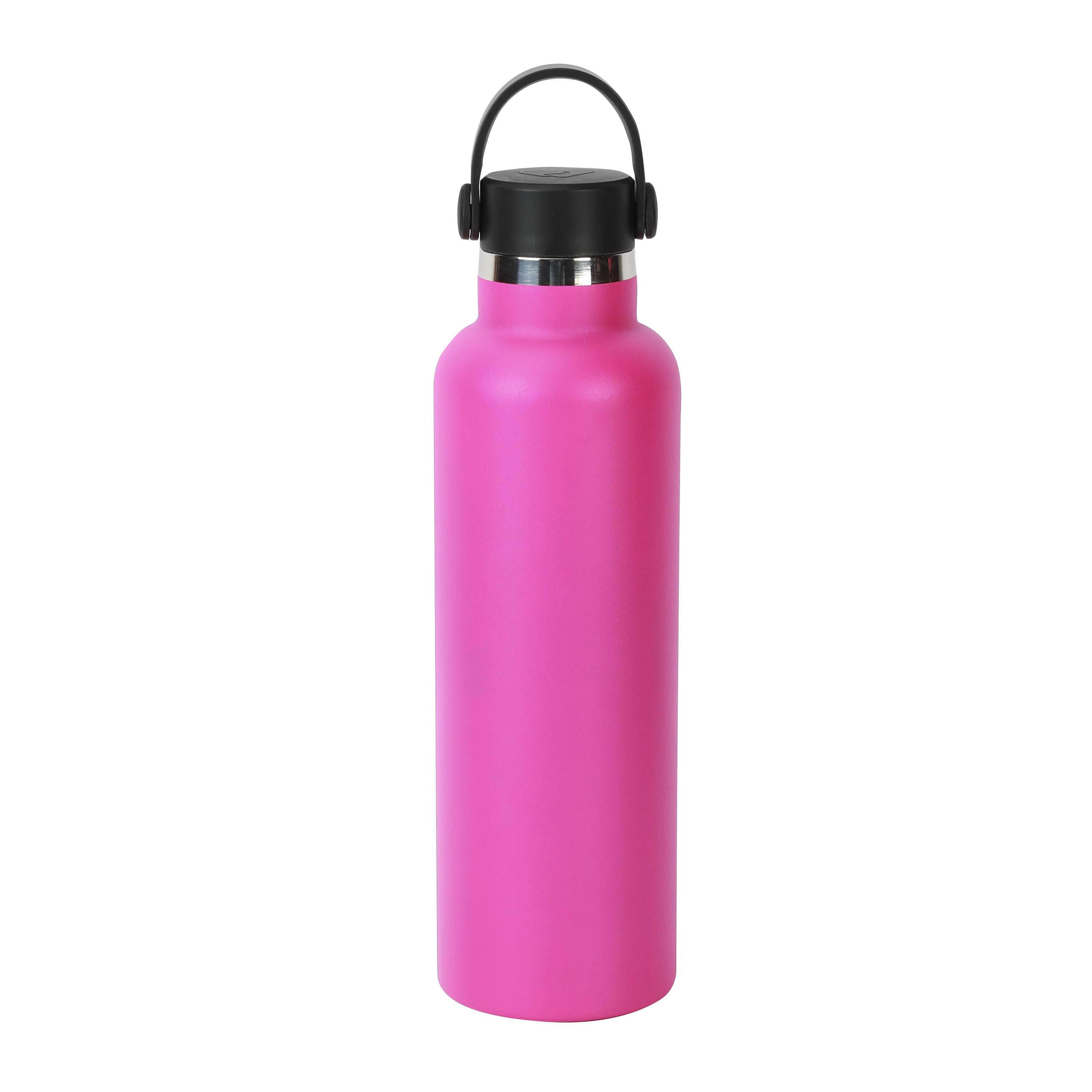 Ozark Trail 24 oz Water Bottle, Stainless Steel, Loop Handle, Hot Pink