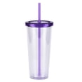 thumbnail image 1 of 24Oz Plastic Straw Cup with Lid Creative Transparent Cold Drink Tumbler for Iced Coffee and Water Purple Reusable Beverage Bottle 3 X 8 Inch (Approx.), 1 of 8