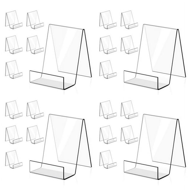 24PACK Acrylic Book Stand Clear Acrylic Display Easel Holder for