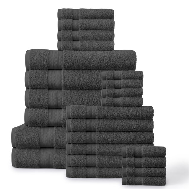 24PC Bath Towel Set (2 Sheets, 4 Bath, 6 Hand, 4 Fingertip & 8 Wash