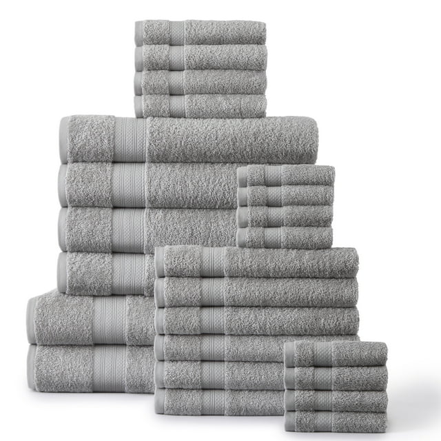 24PC Bath Towel Set (2 Sheets, 4 Bath, 6 Hand, 4 Fingertip & 8 Wash