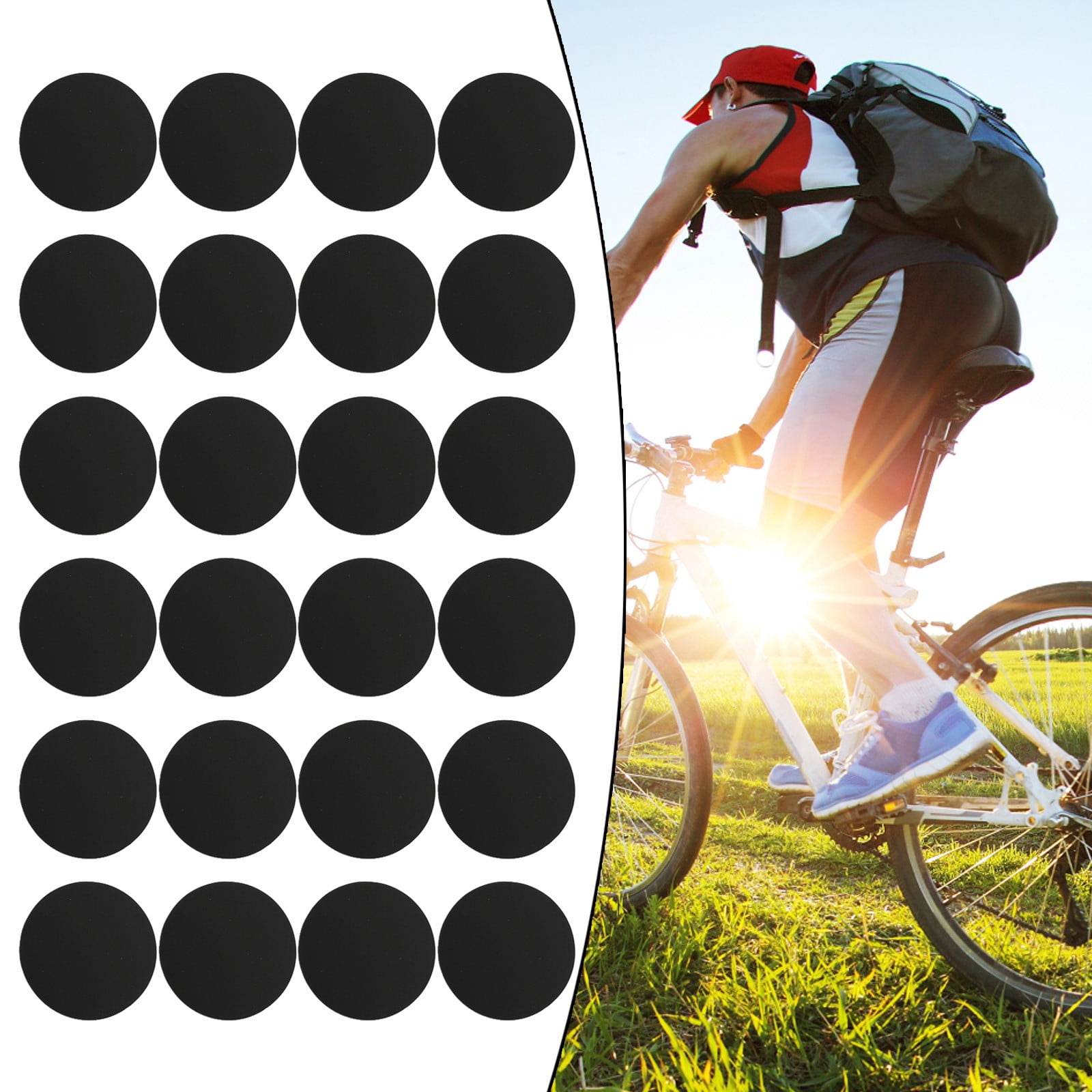 24PC Bicycle Glueless Bike Puncture Repair Patches.
