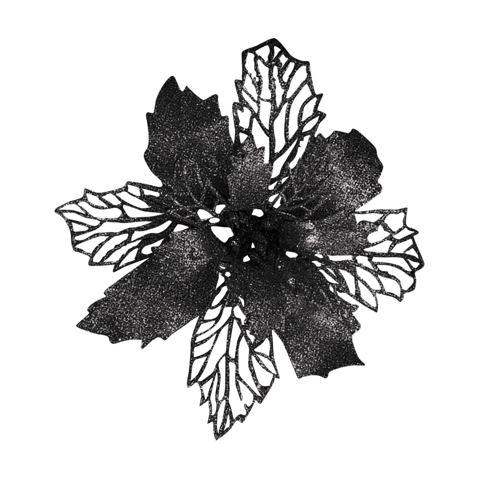 24PC Black Christmas Fake Flowers, Christmas Tree Ornaments Christmas