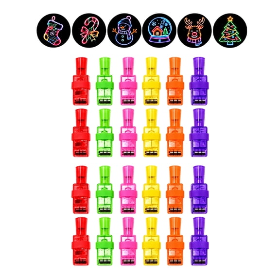24PC Christmas LED Projection Toy Light, Neon Space Party Favors Bulk Set, Halloween Party Favors, Goodie Bag Fillers and Halloween Handouts
