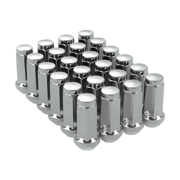 24PC DODGE RAM 1500/2500/3500 FORD 9/16-18 CHROME BULGE ACORN LUG NUTS 1.77''