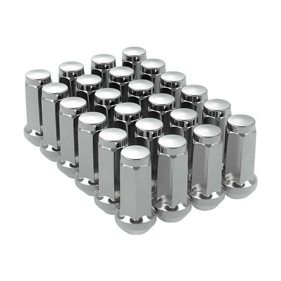 24PC DODGE RAM 1500/2500/3500 FORD 9/16-18 CHROME BULGE ACORN LUG NUTS 1.77''