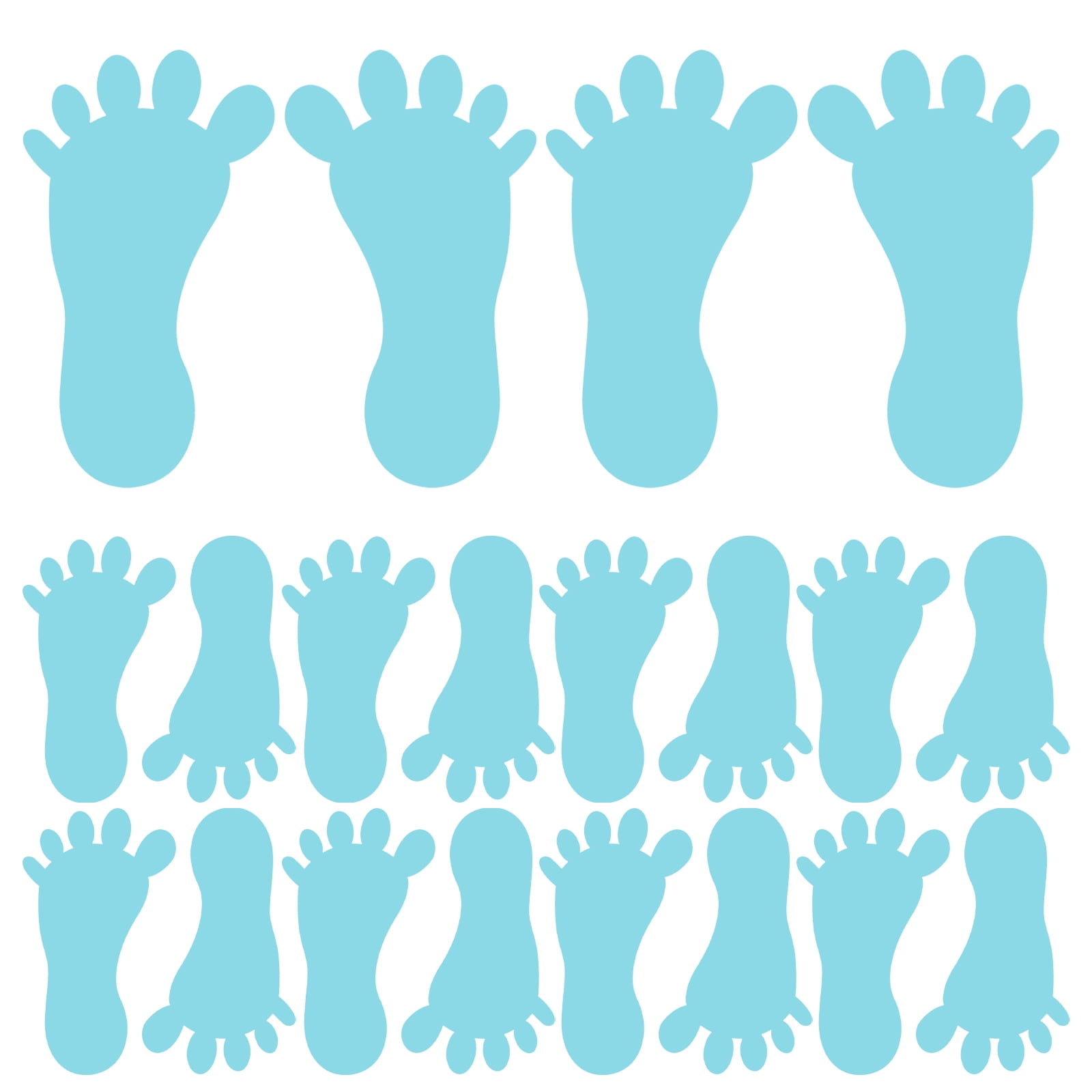 24PC Small Feet Shape Stickers Removable Wall Decal for Drills and
