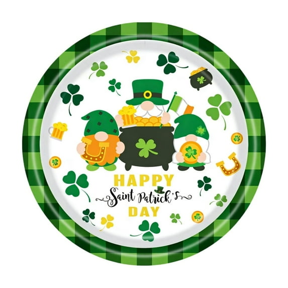 24PC St. Patrick's Day Themed Decorative Plates Disposable Paper Plates for Holiday Party Decorations