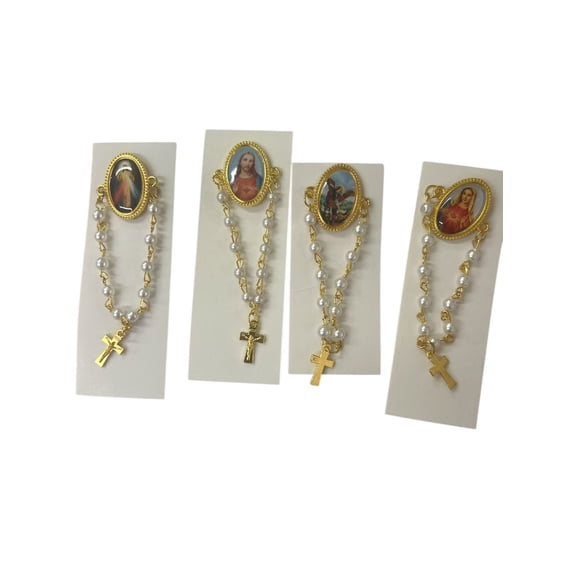 24PC Styles Jesus Rosary Lapel Pin First Communion Favor Baptism Party Favor for Guests Religious Catholic Gift Communion Favors Recuerdos Broches