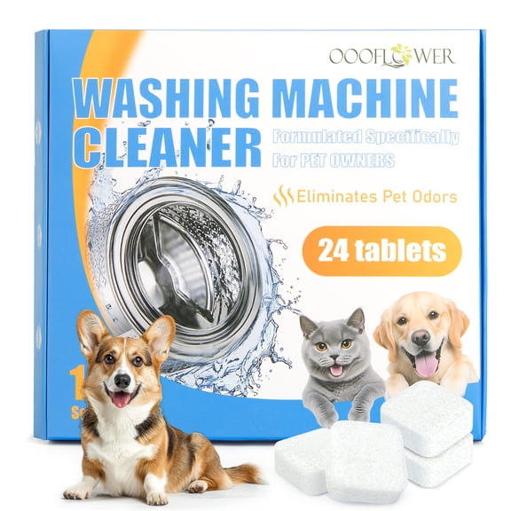 OOOFLOWER Indoor Washing Machine Cleaner Tablets Value Pack, 11.68 oz, 24 Count