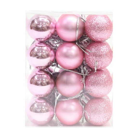 24PCS 1.18 Inch Christmas Ball Ornaments, Mini Christmas Tree Decorations with Hanging Loops, Small Xmas Balls for Tree Wreath Holiday Party Decor (Green)