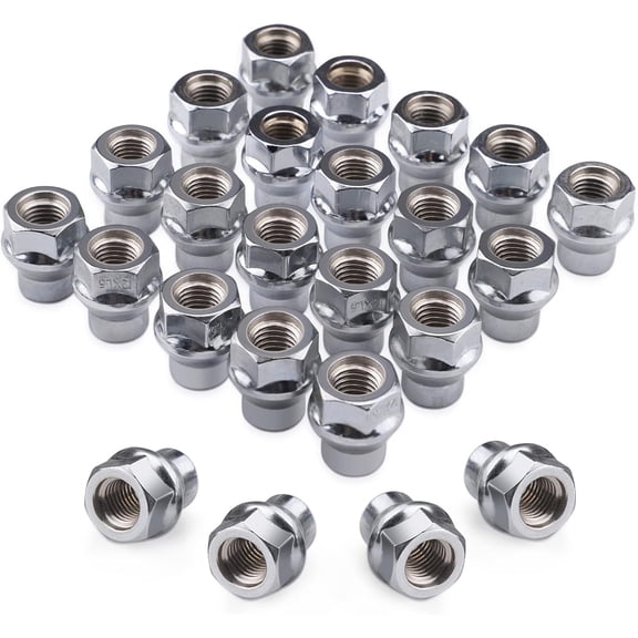 24PCS 12x1.5 Chrome Extend Open Lug Nuts, 0.27 inch(7mm) Shank M12x1.5 Thread Aftermarket Wheels Lug Nuts for Tacoma 4Runner Tundra FJ Cruiser Ventury Sequoia Fortuner Land Cruiser HILUX GX460