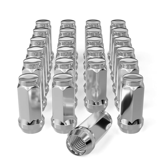 24PCS 14x1.5 Chrome Wheel Lug Nuts, 1.78 inch Closed End Bulge Acorn Lug Nuts - Cone Seat - for K1500 K2500 Silverado Suburban 1500 K1500 Yukon Escalade ESV, 19mm Hex Wheel Lug Nut