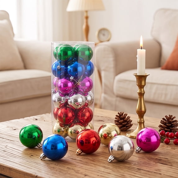 24PCS 2.36 Inch Christmas Ball Ornaments for Xmas Christmas Tree ...