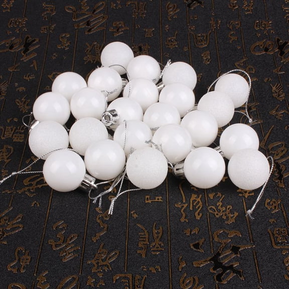 24PCS 3CM Christmas Balls Set in Box Hanging Ornaments for Christmas Tree and Store Decorations Festive Window and Party Display Mini Decorative Pendants