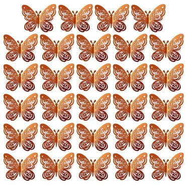 24PCS 3D Frosted Glitter Butterfly Wall Stickers Party Background Decorations
