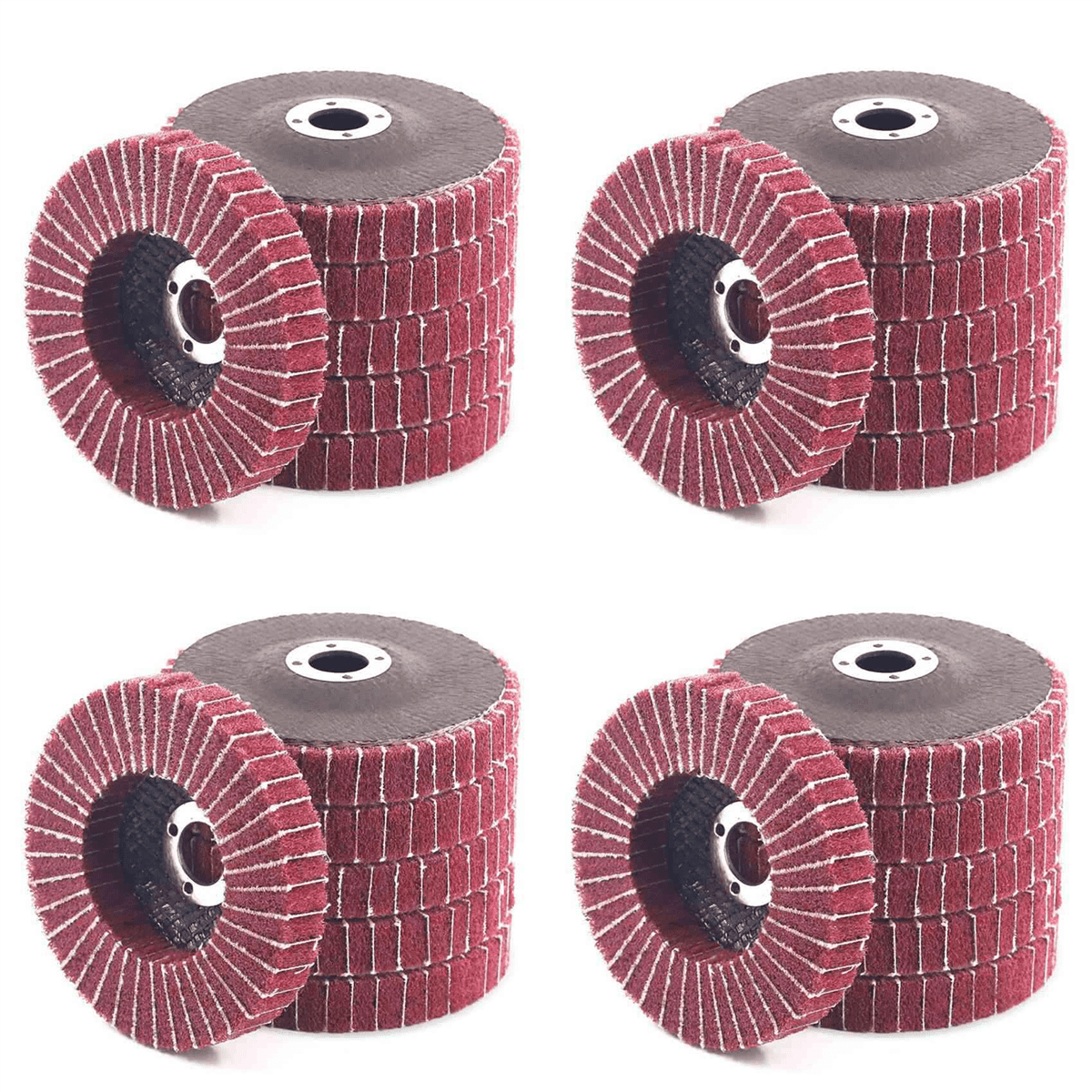 24PCS 4 Inch 240 Grit Red Nylon Fiber Flap Discs with Sandpaper,Perfect