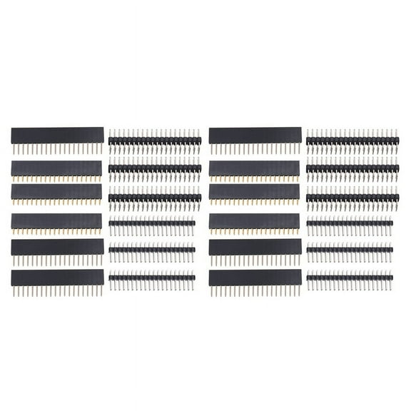24PCS 40 Pin GPIO Header Kit 20X2 Pins Right Angle GPIO Header Socket for Zero/4B/3B+/3B/3A+,24xGPIO Header,black
