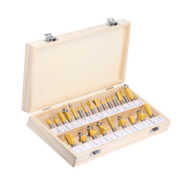 24PCS 8mm Shank DIY Woodworking Bits Set Milling Cutter For Wood Flush Straight Chamfer Trimming Engraving Tool ,Great Multi-Purpose Application