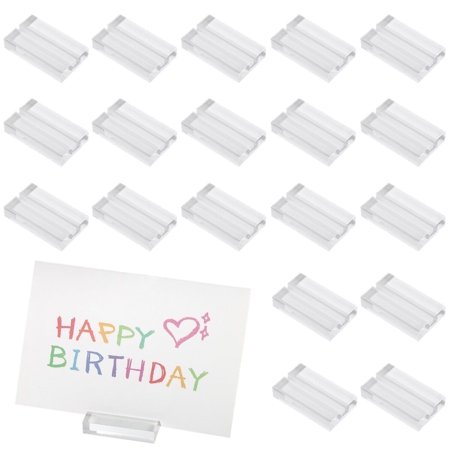 24PCS Acrylic Stands, Clear Place Card Holders, Durable Wedding Sign Holders, Table Number Card Stands with Card Slot, Name Card Display Stands for Restaurant Exhibition