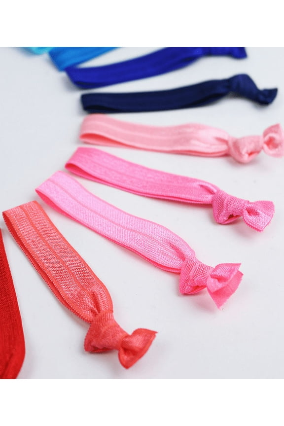 24PCS All-Purpose No Crease Hair Ties for Women Elastics Ponytail Holders Knotted Hair Ties for Girls Soft without Damaging Thick HairRandom Color