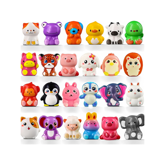 24PCS Animals Squishy Toys, Cute Animals Squishies, Ideal for Classroom Prizes, Stress Relief, Birthday Party Favors, Gift Bag Filler, Easter Basket Filler-Assorted Varieties