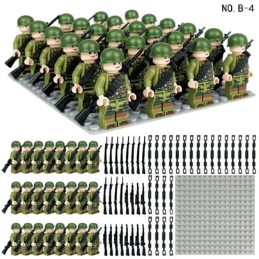 24PCS Army Building Blocks Minifigure Set 1.7Inch Army Creative Collection Toy Set for Kids, Boys,and Enthusiasts