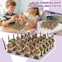 24PCS Army Building Blocks Minifigure Set 1.7Inch Army Creative Collection Toy Set for Kids, Boys,and Enthusiasts