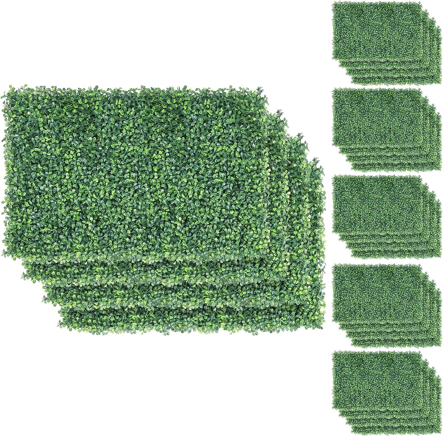 24PCS Artificial Boxwood Hedge Panels Privacy Screen Greenery Topiary ...