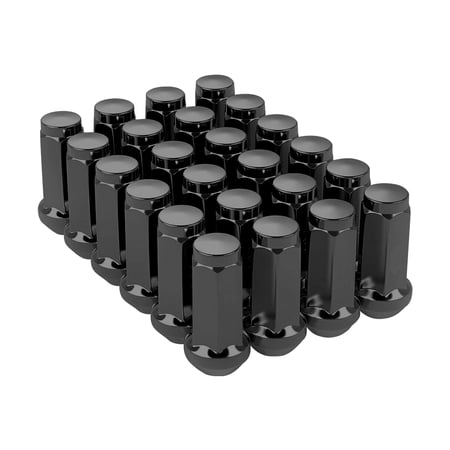 24PCS BLACK FORD EXPEDITION F150 14X2 THREADS BULGE ACORN 1.77" LUG NUTS