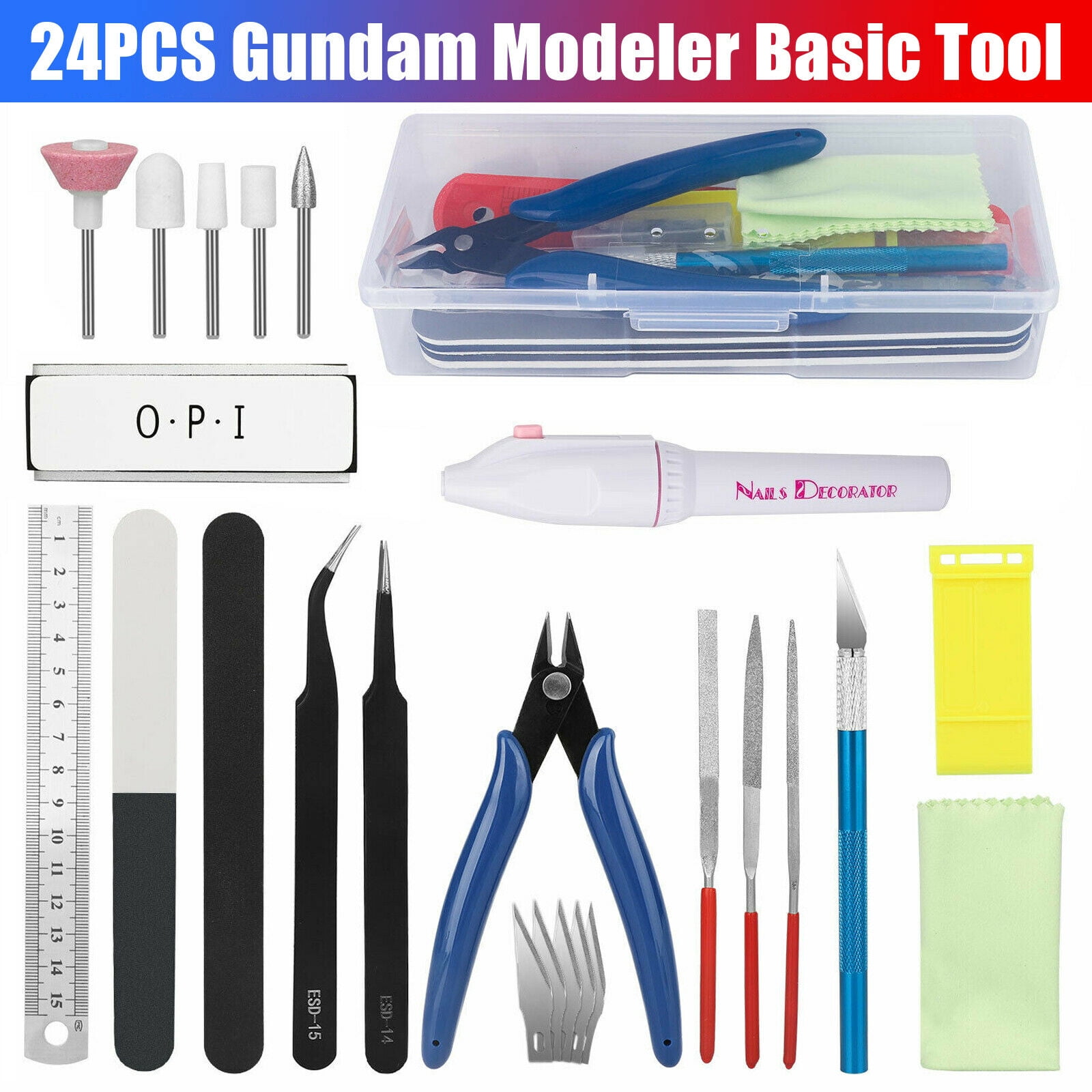 24PCS Basic Modeler Tool Set Craft Hobby Model Car Building Fix Kit For  Gundam