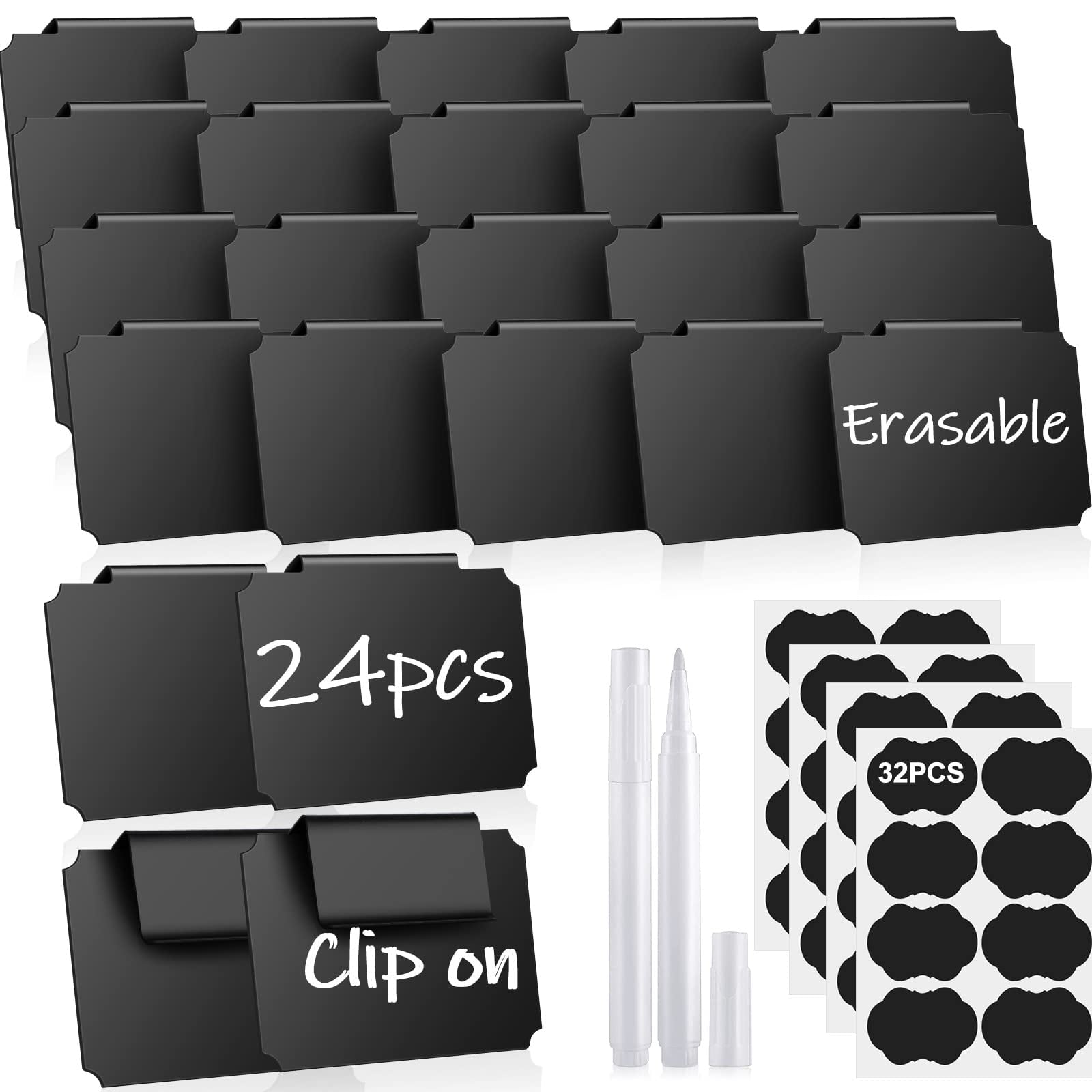 24PCS Basket Labels, Premium .. Bin Basket Labels Clip .. On, Pantry