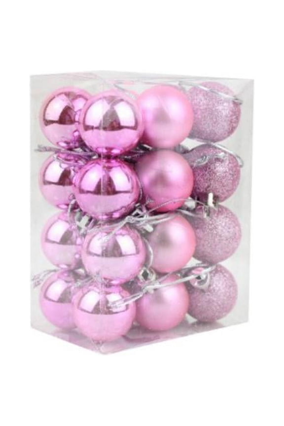 24PCS Baubles Balls Decor For Party Ornament Wedding Party Christmas Tree Decorations 3CM