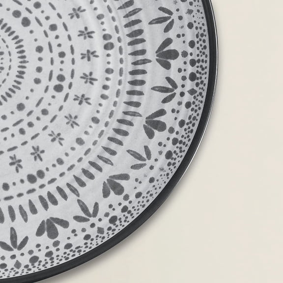 24PCS Bohemia Gray Melamine Plastic Dinnerware Sets for 8,Outdoor Plates and Bowls Sets for 8 (Gray)$$Home Decor, Kitchen, & Other