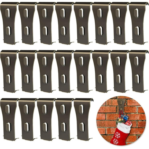 24PCS Brick Wall Clips - Heavy Duty Metal Hangers for Hanging Outdoors