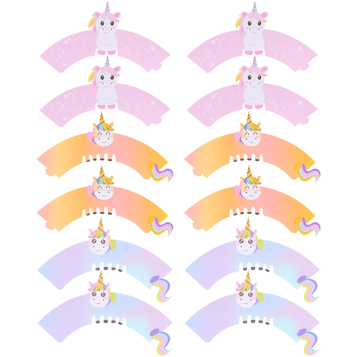 24PCS Cake Wrapper Holders Cartoon Animal Paper Decorative Wrapping Paper Cupcake Surrounding