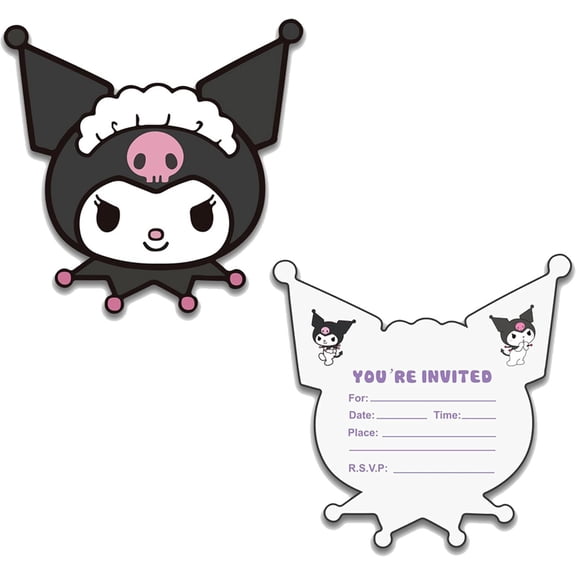 24PCS Cartoon Evil Rabbit Invitations - Cute Cartoon Fill-in-the-Blank Invitations - Cartoon Themed Birthday Party Invitations, Party Supplies, and Decorations