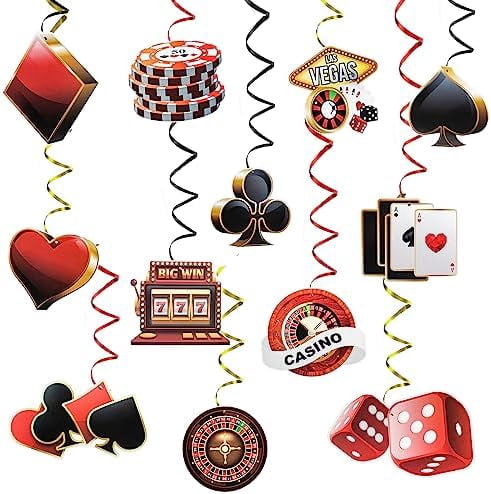 This Is How We Roll Casino Banner - Gold Red Glitter, DIY Party Decor For Vegas Nights & Poker Parties - View #11