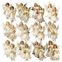 Taicans ‌24PCS Christmas Angel Tree Ornaments Set,Resin Angel Figurines with Bells & Wings,Xmas Tree Hanging Decorations,Holiday Party Ornaments,Christmas Decorations‌