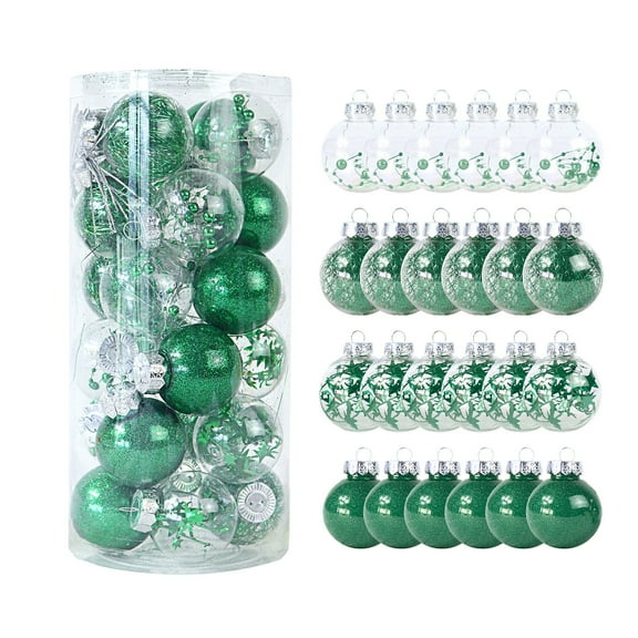 24PCS Christmas Ball Ornaments 2.36 Inch Shatterproof Baubles Set Hanging Decorations for Xmas Tree Holiday Party Wedding Event Home Festive Decor Bulk Pack