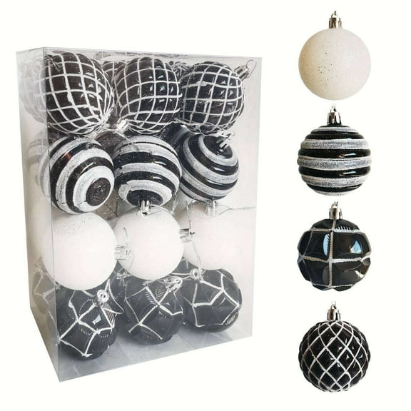 24PCS Christmas Ball Ornaments, 2.36 in Shatterproof Xmas Tree Decorations, Plastic Baubles for Holiday, Party, Wedding, or Home Decor