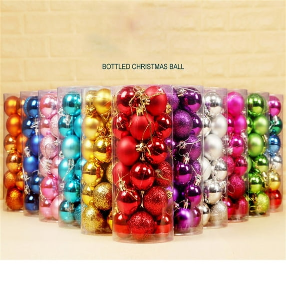 24PCS Christmas Balls, Christmas Decorations Ornaments - 40Mm Christmas Tree Ball Bauble Hanging Home Party Ornament Decor
