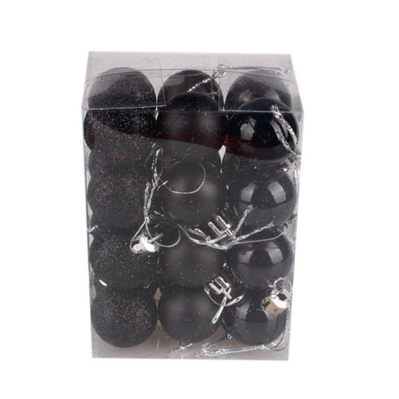 24PCS Christmas Decor 30mm Christmas Tree Ball Bauble Hanging Home Party Ornament Home Decor Fall Decor Disco Ball DecorClearance-Sale,Black