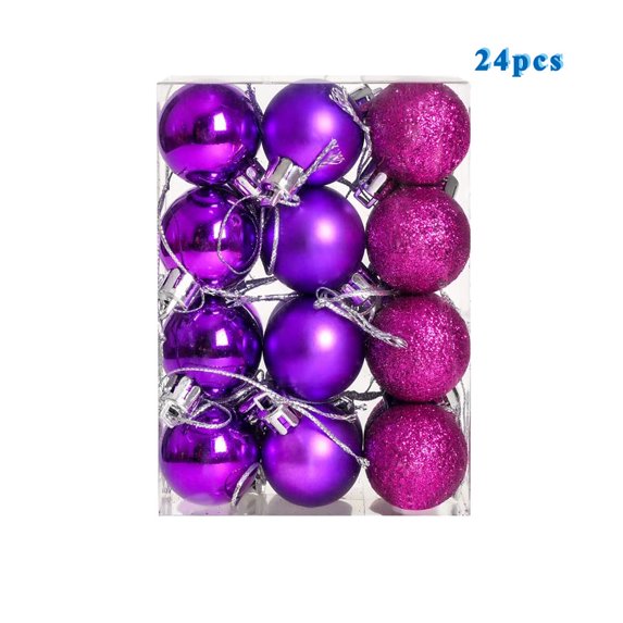 24PCS Christmas Decoration Balls, 1.3" Shatterproof Color Set Ornaments Balls, Xmas Tree Ball Bauble for Festival Wedding Home Party Decors Xmas Tree Hanging