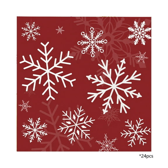 24PCS Christmas Plaid Napkins, Red Paper Towels 6.5in Party Supplies for Holiday Dinner & Festive Decorations