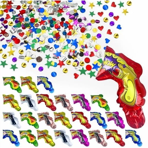 24PCS Colorful Handheld Confetti Poppers Multicolor Confetti Cannons for Birthday Baby Shower Graduation Wedding Celebration Party Supplies