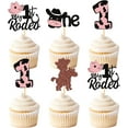 24PCS Cowboy My 1st Rodeo Cupcake Toppers Western Theme Happy